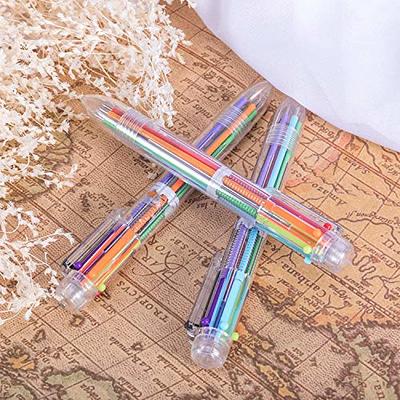 EEOYU 15 Pack Multicolor Pens 0.5mm 6-in-1 Retractable Ballpoint