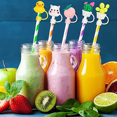 Straw Covers Cap Cute 2 Pcs Silicone Straw Tips Cover Reusable Drinking Straw Tips Lids Adorable Straw Plugs (Avocado)