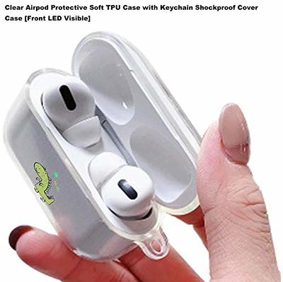 R-fun Airpods Pro 2nd Generation/1st Generation Case Cover,Soft Clear TPU  Protective Case for Women Girls with Keychain Compatible with Apple AirPods