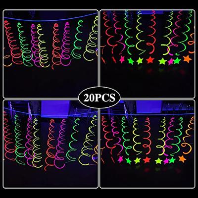 20 Pieces Neon Glow Party Supplies Set, Hanging Swirl Decorations, Neon  Star Swirl Hanging Decorations for Neon Party Glow Party Ceiling  Decorations - Yahoo Shopping