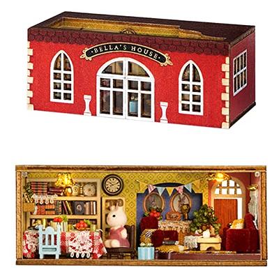 TuKIIE DIY Miniature Dollhouse Kit with Furniture, 1:24 Scale Creative Room  Mini Wooden Doll House Accessories Plus Dust Proof & Music Movement for