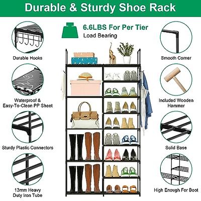 KOCASO Adjustable Shoe Rack Organizer, Shoe Holder W/Hooks, Free Standing Shoe  Shelf, Durable Shoe Shelf Storage Organizer, Shoe Rack for Entryway Hallway  Living Room Closet Bedroom (9_5 Tiers) - Yahoo Shopping