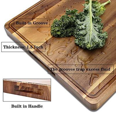 Large Cutting Board Acacia Cutting Boards for Kitchen with Juice