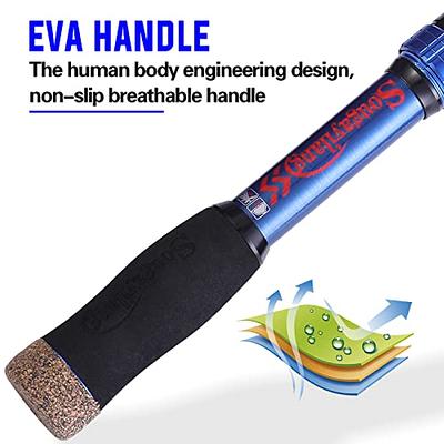 Sougayilang Telescopic Fishing Rod Spinning Carbon Fiber Fishing Pole with  EVA Handle 