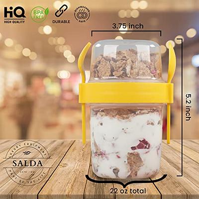 Portable Fruit Yoghurt Cereal Milk Storage Container Set to Go With Cover  and Spoon Full Set