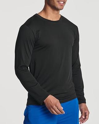  Real Essentials Mens Long Sleeve T-Shirt Fishing Swim Hiking  Beach UV UPF SPF Sun Protection Workout Clothes Quick Dry Fit Gym Tee Shirt  Athletic Active Running Sport Top Water