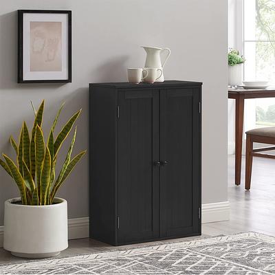 kleankin Bathroom Storage Cabinet Freestanding Organizer with Two Drawers and Adjustable Shelf for Living Room, or Entryway, Grey