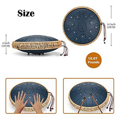 BeatRise 13 Inch 15 Notes Steel Tongue Drum in Key D Major (Navy