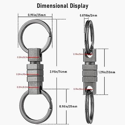  FEGVE Titanium Quick Release Key Chain Clip with 4 Key Rings  Heavy Duty Small Carabiner Keychain Clip for Men and Women (Grey) : Sports  & Outdoors