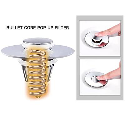 Flix Filter Sink Stopper Shower Drain Hair Catcher Popup Chrome