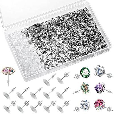 Earring Posts for Jewelry Making Flat Pad Hypoallergenic Earring Studs for  DIY Earring Making(200 PCS) 