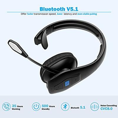 Conambo Noise Cancelling Bluetooth Headset V5.1, 35Hrs HD Talktime