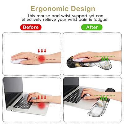 Ergonomic Mouse Mat Wrist Rest Support, Gel Mouse Pad With Non