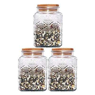 Classic Counter Top Glass Cookie Jars with Metal Lids