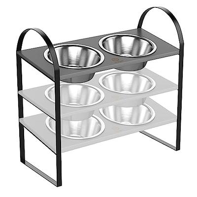 Elevated Dog Bowls, Adjustable Metal Stand with Stainless Steel