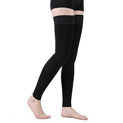 Medical Compression Pantyhose for Women & Men, 20-30mmHg Graduated Support  Tights, Opaque Footless Waist High Compression Stockings for Varicose Veins,  Edema, Flight Black Large