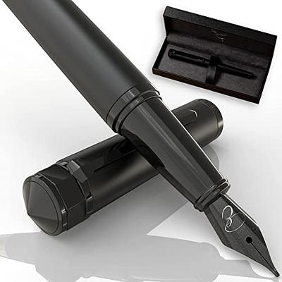 Wordsworth & Black Fountain Pen, Medium Nib Ink Pen, Brown Wood -  Refillable, Calligraphy 