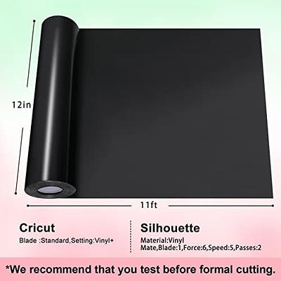 XSEINO Permanent Vinyl - 12 X 11FT Black Adhesive Vinyl Roll for