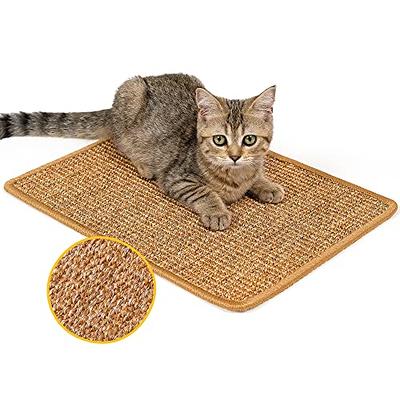 Conlun Cat Scratcher Mat,Natural Sisal Cat Scratch Pad,Horizontal Floor Cat  Scratching Pads Rug for Indoor Cats Grinding Claws Nails,Cat Furniture  Protector for Couch & Carpets & Sofas 1 Pack-XS (11.8'' X 15.7)