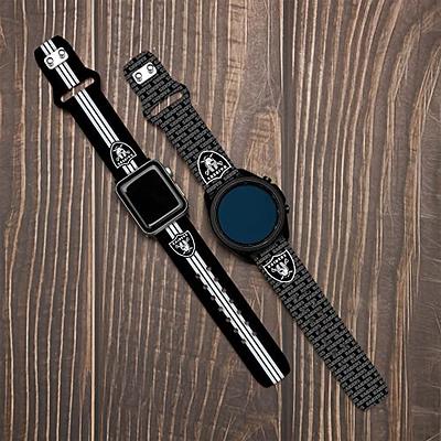 Gametime Las Vegas Raiders Leather Band Fits Apple Watch (42/44mm M/L Brown). Watch Not Included.