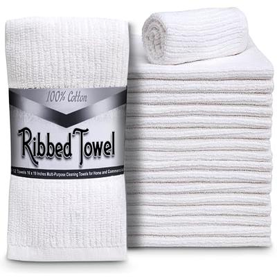 16 x 19 White Terry Barmop Towels - 12 Pack