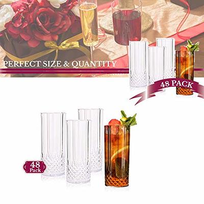 Crystal Cut Plastic Highball Glasses Cocktail Tumblers