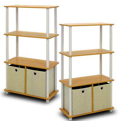 Luxor Mobile Bin Storage Unit - Double Row with Small Clear Bins