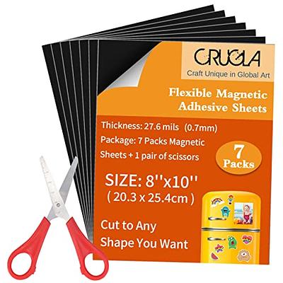 Crtiin Adhesive Magnetic Sheets Bulk, Flexible Photo Magnet Paper with  Adhesive Backing, Flexible Magnetic Sheets for Crafts Photos Stick and Die
