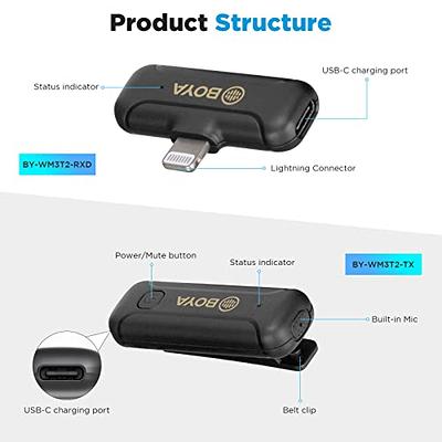 Boya BY V2 Dual Collar Wireless Microphone For iPhone