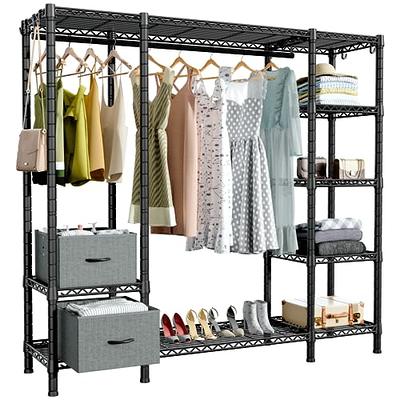 Xiofio 6 Tiers Heavy Duty Garment Rack,Clothing Storage Organizer