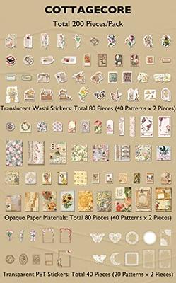 Vintage Scrapbook Supplies Pack (200 Pcs) for Art Journaling Junk Journal  Planners DIY Paper Stickers (A) 