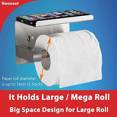 Toilet Paper Holder Stand Tissue Paper Roll Dispenser with Shelf for B