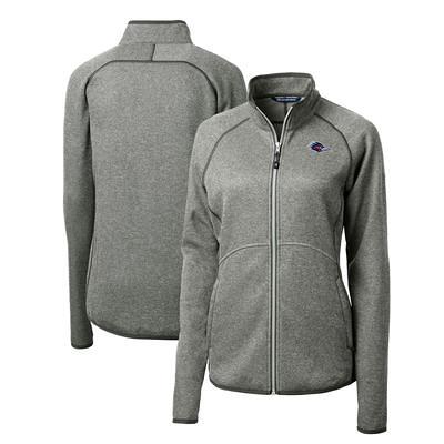 Men's Cutter & Buck Heather Charcoal Louisville Cardinals Mainsail Sweater-Knit Big Tall Full-Zip Vest