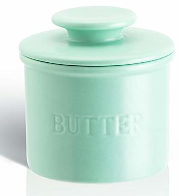 DOWAN Porcelain Butter Keeper Crock, French Butter Dish with Lid, Blue | Mathis Home