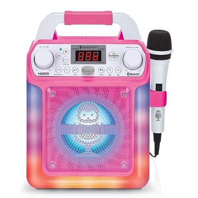 VeGue Mini Karaoke Machine for Kids with 2 Wireless Microphone, Portable  Bluetooth Speaker with Stereo Sound Bass for Adults with LED Lights for  Girl