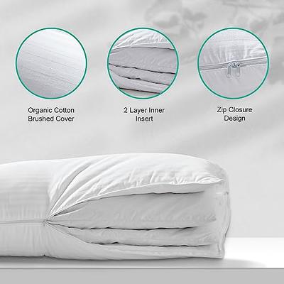 APSMILE 100% Cotton Shell Pillows Set of 2, Down Alternative Bed Pillow for  Stomach, Side, And Back Sleepers，Standard/Twin Size 