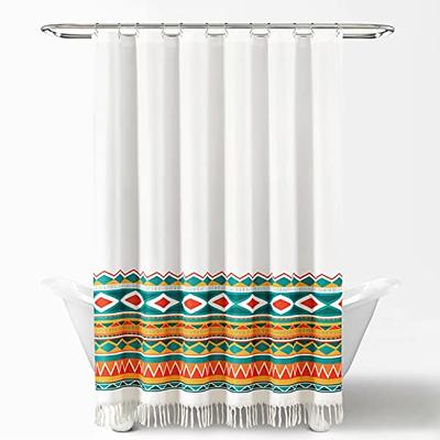 Lush Decor Boho Viviane Geo Shower Curtain, 72 x 72, Turquoise & Orange -  Yahoo Shopping