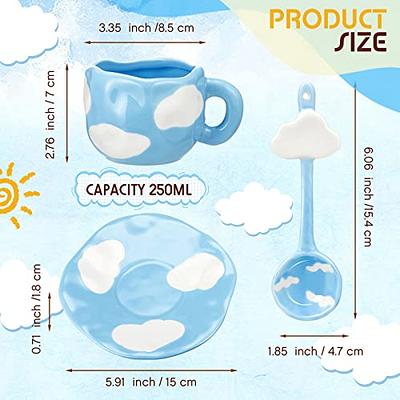 1pc 200ml Ceramic Mug Cute Cloud Decorative Plate Coffee Cup Set Creative  Ceramic Cup Gift Box Modern Living Room Home Decoration(No Spoon)