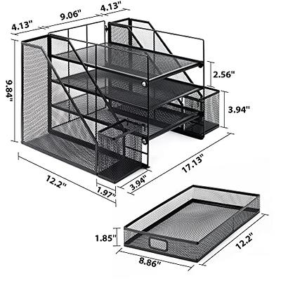 VIVSOL Grey Desk Organizer with Mesh File Holder, 4-Tier Office Supplies  Desk Organizers and Accessories with Sliding Drawers & Pen Holder, Desk  File Organizer and Storage for Office, School, Home - Yahoo