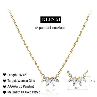 Klenai Dainty Gold Necklace for Women Girls, 14K Gold Plated
