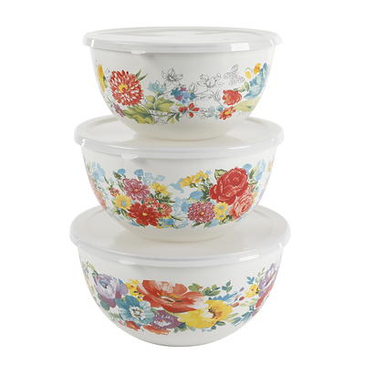 Hutzler 3-White Small Melamine Nesting Prep Bowls with Lids (2