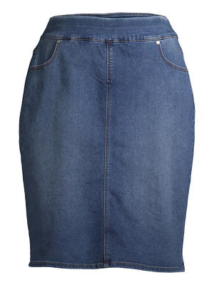 Alivia Ford Women's Plus Size Pull-On Denim Skirt - Yahoo Shopping