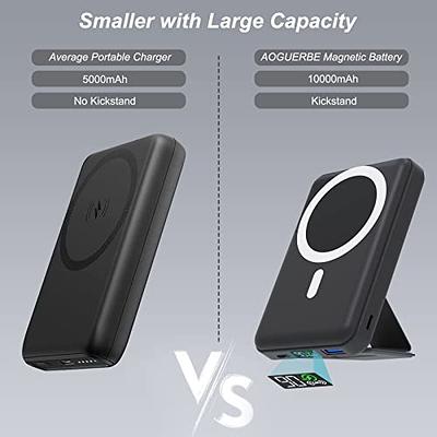 AOGUERBE Magnetic Power Bank, 10000mAh Foldable Wireless Portable Charger  with USB-C Cable LED Display, Mag-Safe Battery Pack 22.5W PD Fast Charging  for iPhone 15/14/13/12 Pro/Pro Max/Plus/Mini - Yahoo Shopping