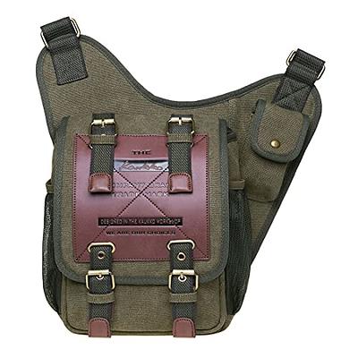 Sunsomen Mens Bag Canvas Shoulder Bag Small Messenger Crossbody Bag Work Bag Vintage Multi-function