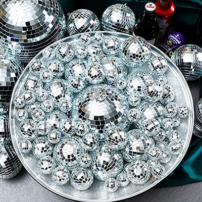 50 Pcs Disco Balls Ornaments Mini Disco Balls Silver Hanging Decorations  Reflective Mirror Ball Cake Decoration 70s Disco Party Supplies for  Christmas Festive (8'', 6'', 4'', 2.4'', 1.6'') - Yahoo Shopping