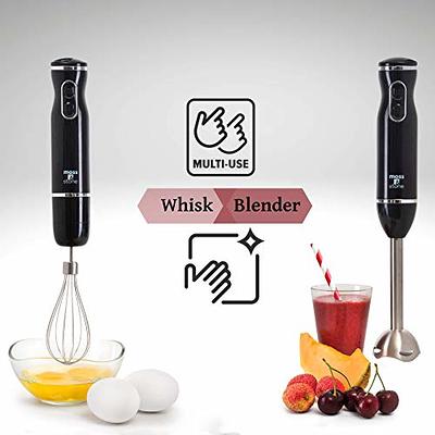 Moss & Stone Hand Blender With Egg Whisk, Powerful 300-Watt Stick Blender, Hand  Mixer Set Stainless Steel Shaft & Blades, Black Handheld Blender With  Ergonomic Handle (Without Chopper) - Yahoo Shopping