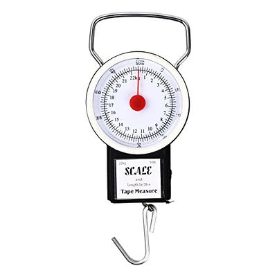 Hand Held Dial Weight Scale With Tape Measure, Portable Spring