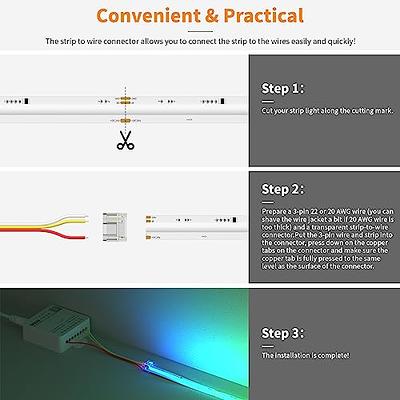 30 Pcs LED Tape Light Connectors Solderless led Light Strip Connectors 2  pin 8mm led Connectors for Strip Lights, Low Voltage Wire Connector for 5v