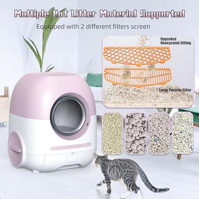 Self-Cleaning Cat Litter Box, Automatic Cat Litter Box for Multi Cats, Extra  Large Smart Litter Box with Mat & Liner, APP Control/Safety Protection/Odor  Removal