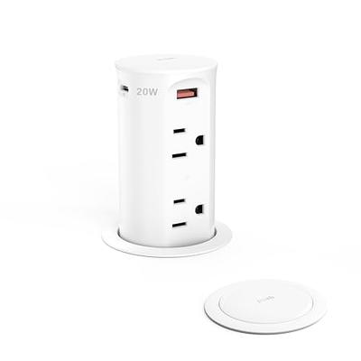 Aduro PowerUp Squared 3 Outlet & 3 USB Charging Station White